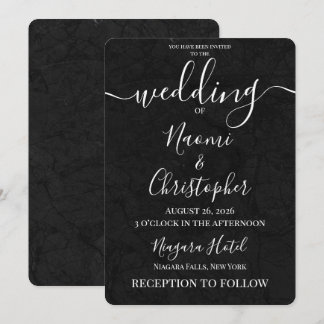 Convite Personalizar: Casamento com Textura de Pedra Preta