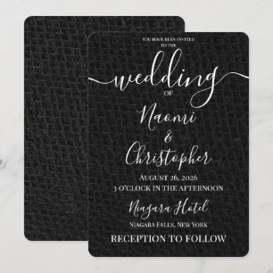 Convite Personalizar: Casamento com Textura de Rede Preta