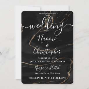 Convite Personalizar: Casamento com Tinta Alcoólica Veia O