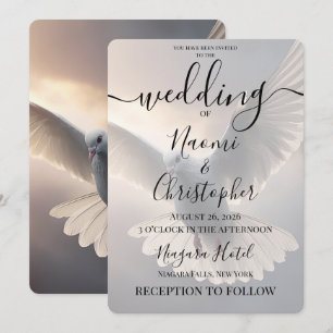 Convite PERSONALIZAR: Casamento de Pombo Branco Voador