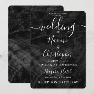 Convite Personalizar: Casamento Grunge Preto em Veludo