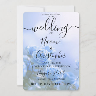 Convite PERSONALIZAR: Casamento Little Blue Roses