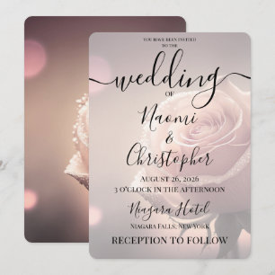Convite PERSONALIZAR: Casamento Rosa Rosa Vintage