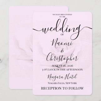 Convite PERSONALIZAR: Casamento Rosa Suave