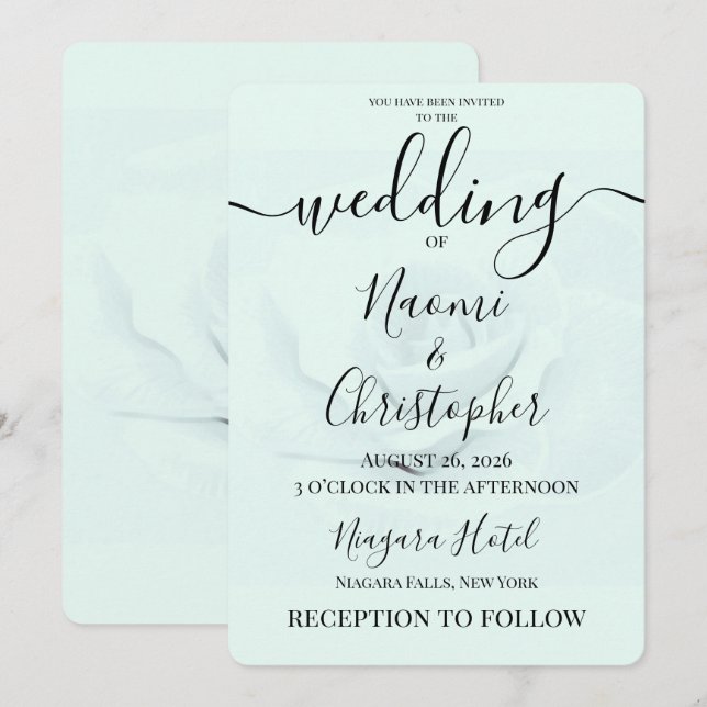 Convite PERSONALIZAR: Casamento Rosa Suave (Frente/Verso)