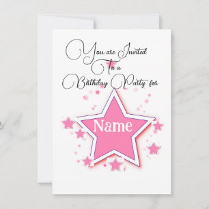 Convite Personalizar com um nome STAR Aniversário
