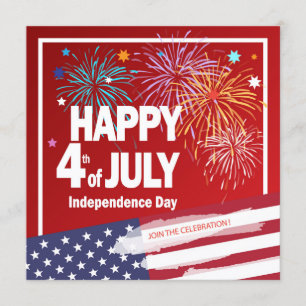 Convite Personalizar Dia de Independência Feriado 4 de ju