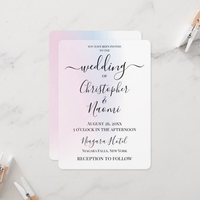 Convite Personalizar Este Fundo De Pastéis Sutil (Frente/Verso In Situ)