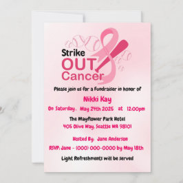 Convite Personalizar Fita Rosa do Grupo do apoio ao cancer