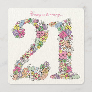 Convite Personalizar Floral de Primavera de aniversário d