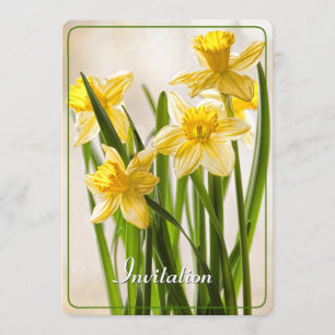 Convite Personalizar: Fotografia Floral Daffodilos Amarel