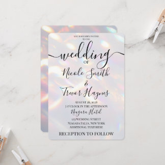 Convite Personalizar: Luzes Iridescentes Casamento