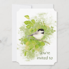 Convite Personalizar Memorial Chickadee Nature Bird Art