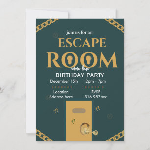 Convite Personalizar o aniversário da sala de escape perso
