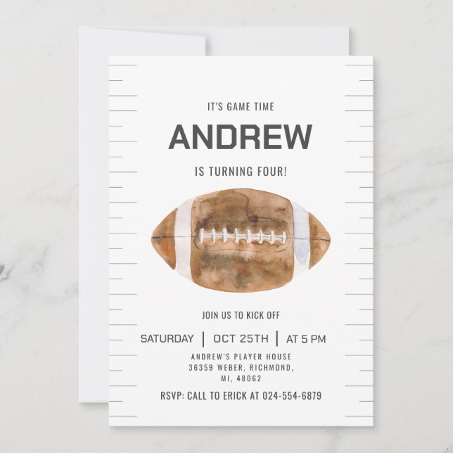 Convite Personalizar o Aniversário do Esporte (Frente)