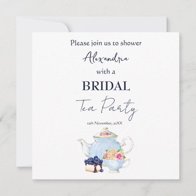 Convite Personalizar o Chá de panela Tea Party (Frente)