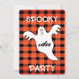 Convite Personalizar o SPOOKY VIBES Ghost Fall Halloween P