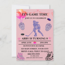 Convite Personalizar o Tema de Aniversário do Hóquei no Ge