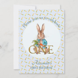 Convite Personalizar Peter o coelho Primeiro Aniversário