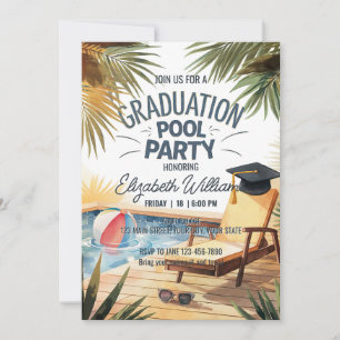 Convite Personalizar Piscina de Graduação da Cadeira Sungl