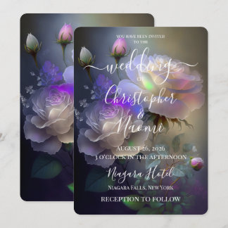 Convite PERSONALIZAR: Rosas Iridescentes Etéreas Suaves