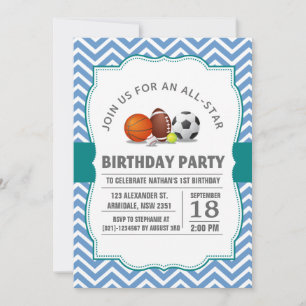 Convite Personalizar uma festa de aniversário desportiva