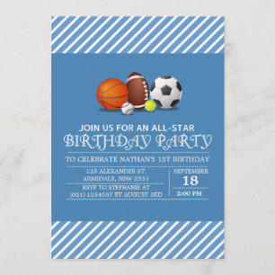 Convite Personalizar uma festa de aniversário desportiva