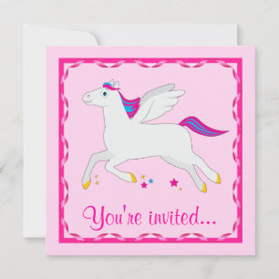 Convite Personalizável de Aniversário do Pegasus