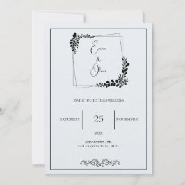 Convite personalizável de casamento "Novembro Eleg