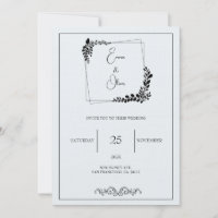Convite personalizável de casamento "Novembro Eleg