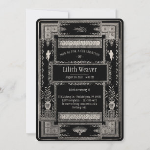 Convite Personalizável de Estilo Funeral Vitorian