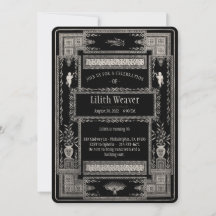 Convite Personalizável de Estilo Funeral Vitoriano