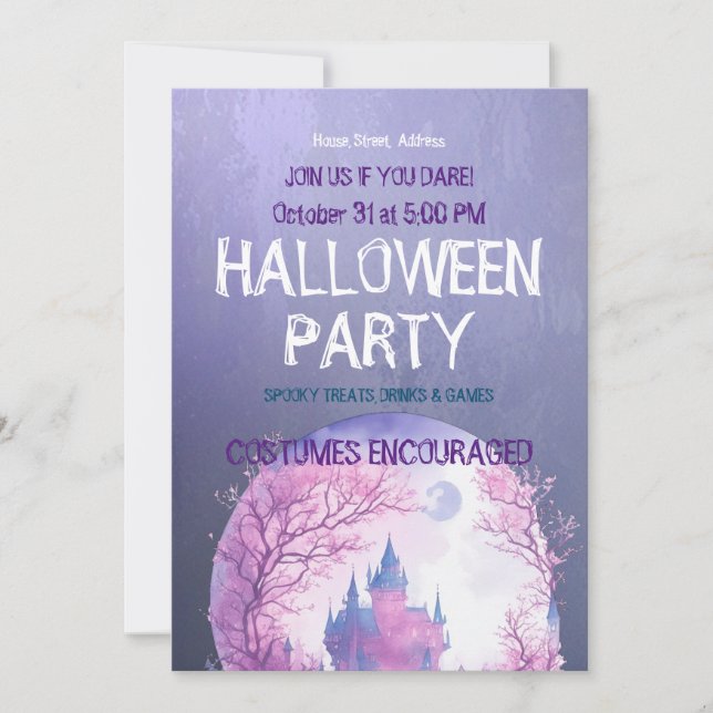 Convite Personalizável de Festa de Halloween (Frente)