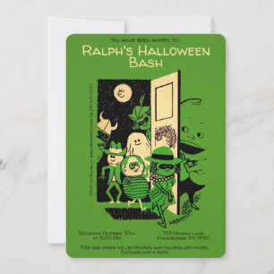 Convite Personalizável de Festa de Halloween Retr