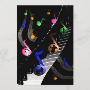 Convite Personalizável de Música de Festa de ani