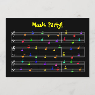 Convite Personalizável de Música de Festa de ani