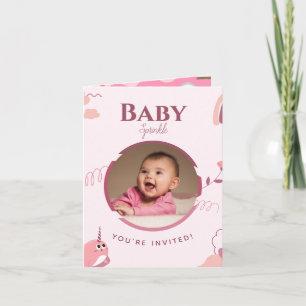 Convite Personalizável Floral Baby Sprinkle