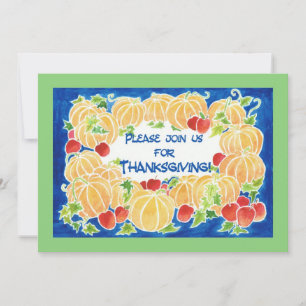 Convite Personalizável para Ação de Graças - Pumpk