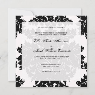 Convite personalizável para casamento: DAMASK