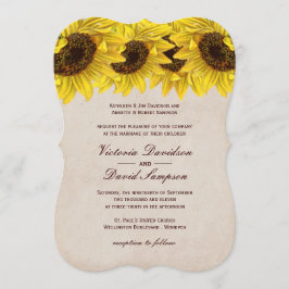 Convite Personalizável para Casamento de Girassol
