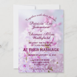 Convite personalizável para Casamento de Lilases R