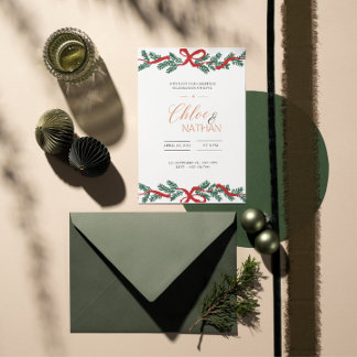 Convite personalizável para casamento de Natal