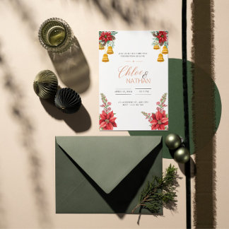Convite personalizável para casamento de Natal