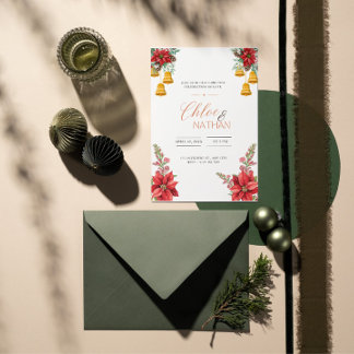 Convite personalizável para casamento de Natal