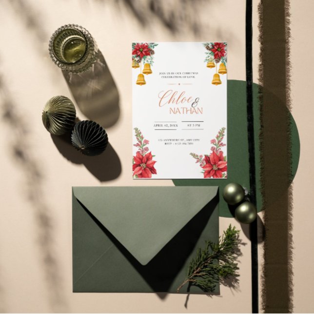 Convite personalizável para casamento de Natal (Criador carregado)
