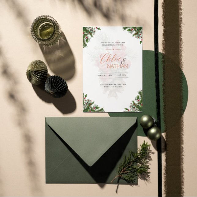 Convite personalizável para casamento de Natal (Criador carregado)
