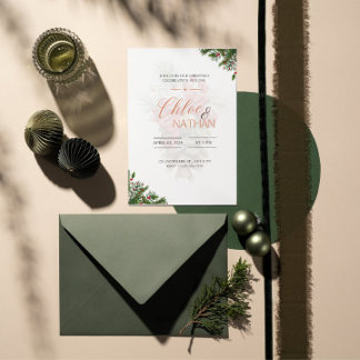Convite personalizável para casamento de Natal