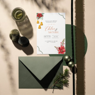 Convite personalizável para casamento de Natal