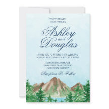 Convite Personalizável para Casamento em Lago Mont