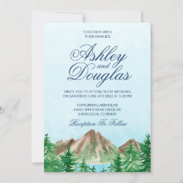 Convite Personalizável para Casamento em Lago Mont